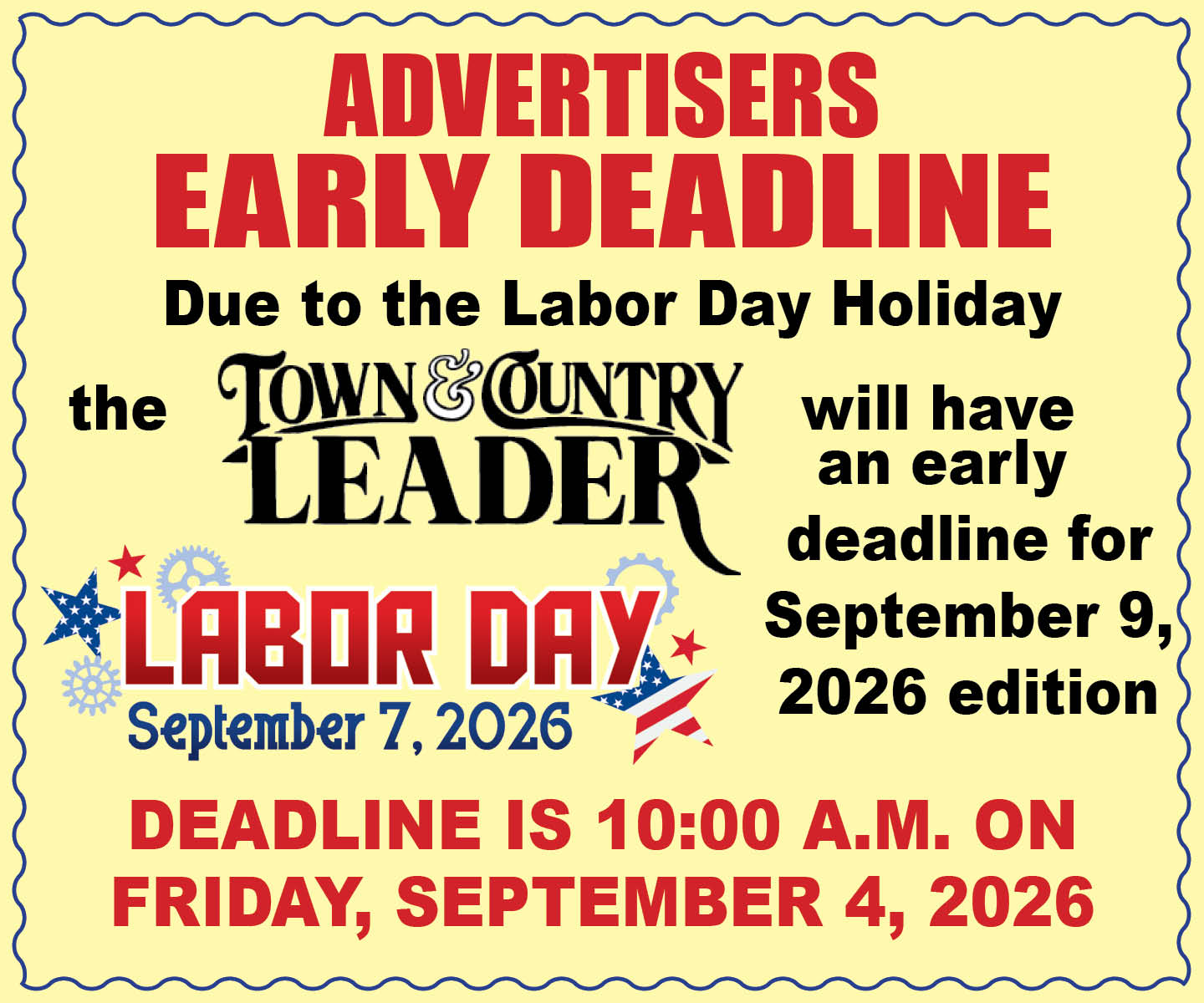 T&C Early Deadline