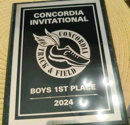 ORRICK TAKES home a first-place plaque from the Concordia Invitational. Submitted Photo