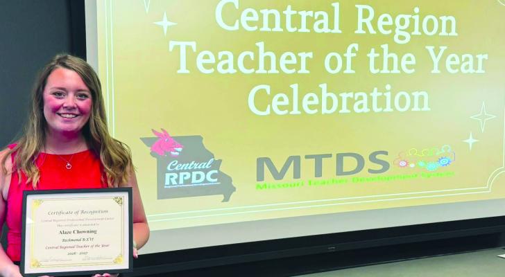 SUNRISE ELEMENTARY second-grade teacher Alaze Chowning is recognized for her dedication to education as a candidate for the 2027 Regional Teacher of the Year program. Submitted