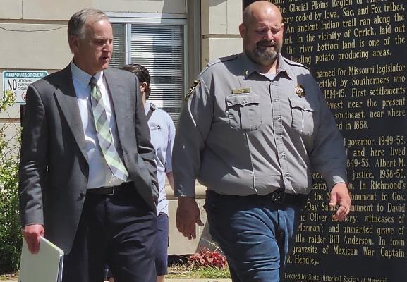 SCOTT CHILDERS walks out of the Ray County Courthouse after his motion to dismiss the case was denied. MIRANDA JAMISON | Staff