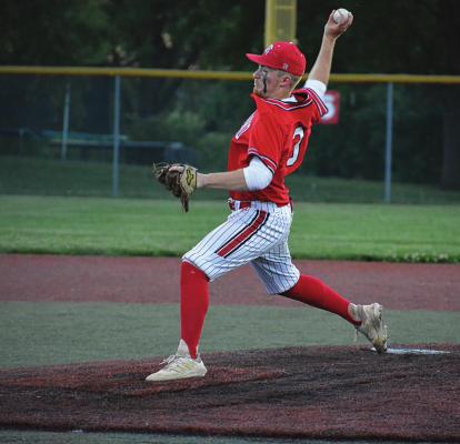 A DAY after receiving his high school diploma from Richmond, Spencer Wolf is called on to close out the Spartans’ 7-5 Class 4 District 13-opening win over Boonville on Monday at the Odessa High School Athletic Complex. SHAWN RONEY | Staff