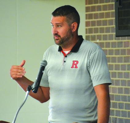 RICHMOND ACTIVITIES DIRECTOR Matt Habermehl gives parents and some students SHAWN RONEY | Staff