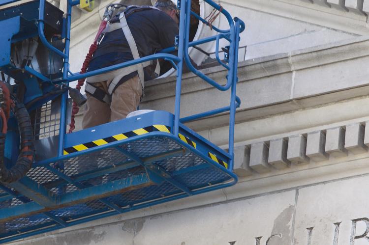 EXTERIOR CLOCKS are added to the Ray County Courthouse, closing out a long-discussed item before the county commission. MIRANDA JAMISON | Staff