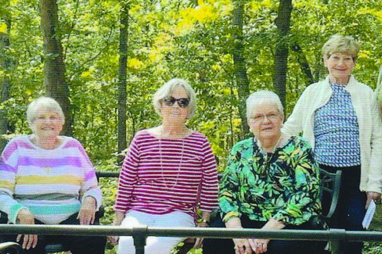 PATSY MACEY (from left), Beverly Phipps, Jan Carnahan, Nancy Coleman, Jean Schmidt and Sandra Williams enjoyed a trip to Hosta Alley this fall. The group also toured an aquarium.