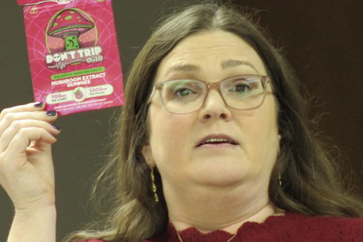 RAY COUNTY COALITION’S guest speaker, Jennifer Rhoad of Smithville Community in Action discusses the effects of synthetic marijuana on youth. SOPHIA BALES | Staff