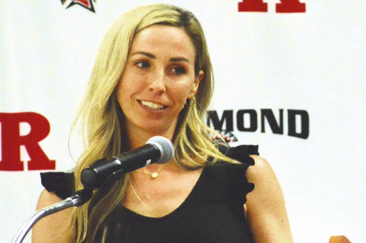 ALLIE CLUBINE CASTILLEJA gives her Richmond High School Athletic Hall of Fame induction speech June 4. SHAWN RONEY | Staff