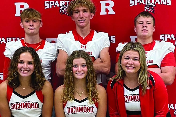 HOMECOMING 2024 KING candidates are Bryer Farnan (left), Jacob Johnson and John Weber. Vying for queen are Kayland Cooper (left), Isabelle Dooley and Kaili Luman. Submitted