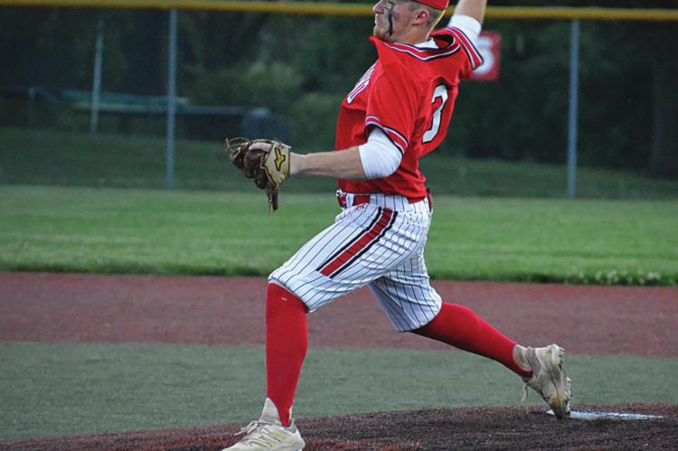 A DAY after receiving his high school diploma from Richmond, Spencer Wolf is called on to close out the Spartans’ 7-5 Class 4 District 13-opening win over Boonville on Monday at the Odessa High School Athletic Complex. SHAWN RONEY | Staff