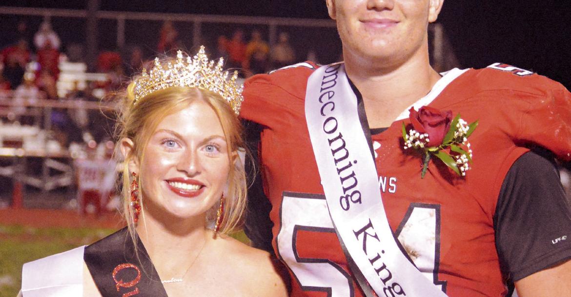KAROLINE DOOLEY (left) and Brody Farnan are Richmond High School’s 2026 homecoming king and queen. They were crowned during halftime of Richmond’s varsity football game with Carrollton. Look for additional game coverage on page 11. SHAWN RONEY | Staff