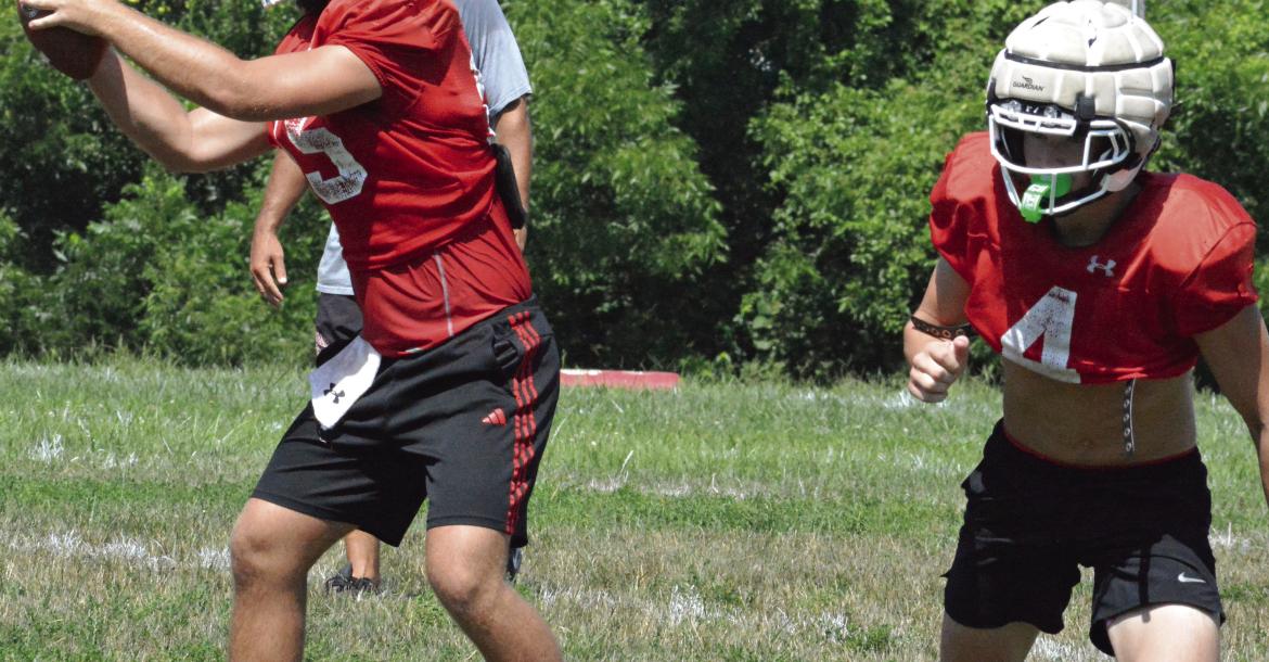 RHS running backs ready to mix it up at scrimmages