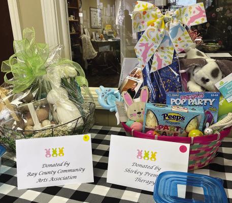 THE CHAMBER’S third annual Easter Basket Eggs-Po is going on now thruough March 27. Baskets have been donated by area merchants and individuals. SOPHIA BALES | Staff