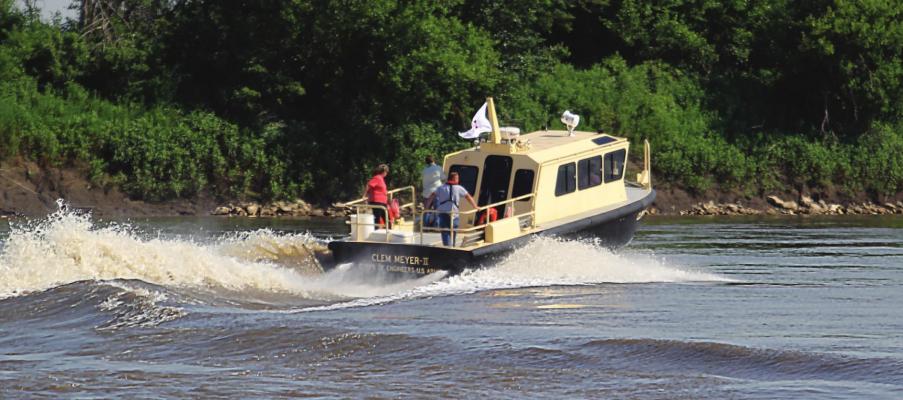 THE CLEM MILLER II takes off from Lexington to tour river repair work. J.C. VENTIMIGLIA | Staff