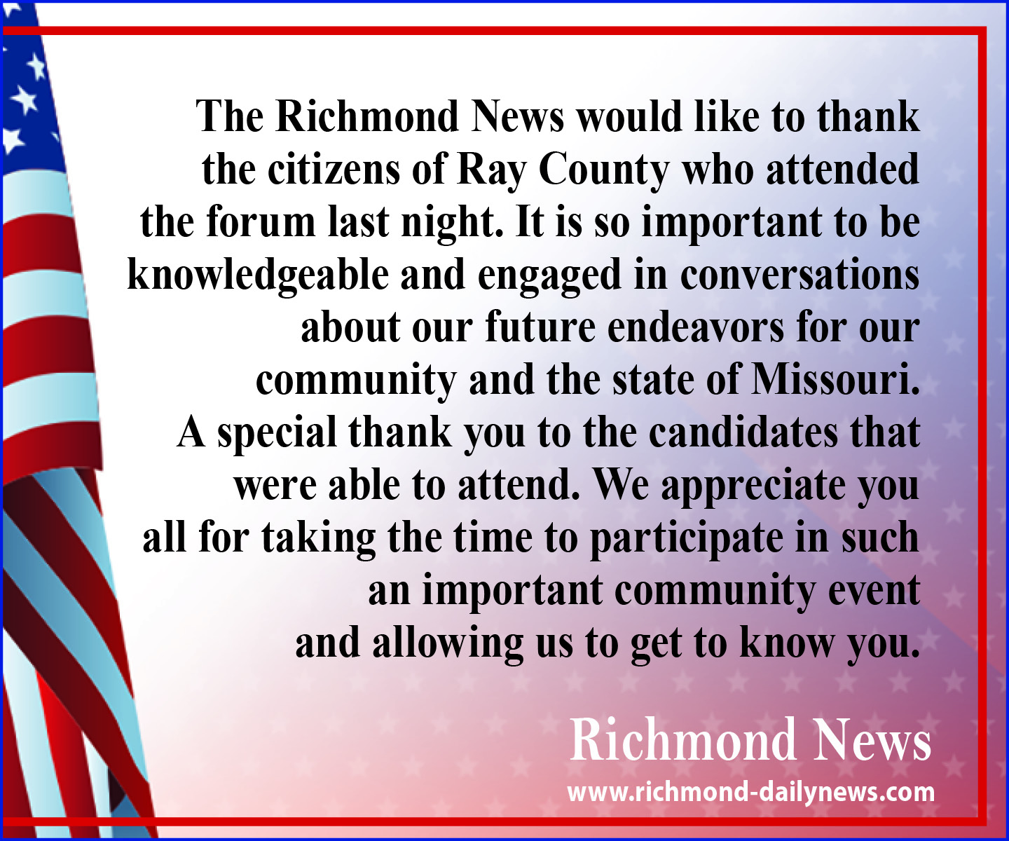 Thank You Candidates!