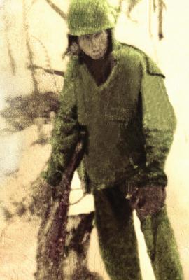 A FADED photograph, retouched, shows Ira Anderson while serving 70 years ago during the Korean War.