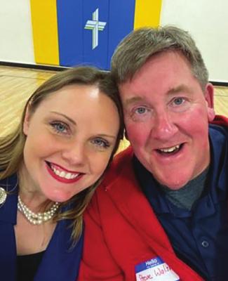 STATE REP. Sara Walsh and husband, Steve Walsh, share a happy moment.