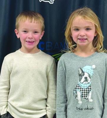 WAYLON WILSON (left) and Raegan Rogers, kindergarten