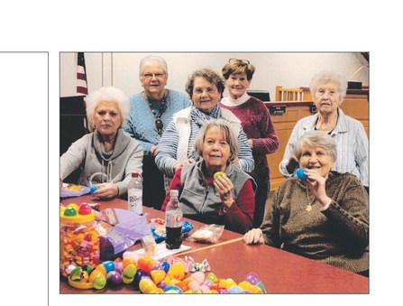 Submitted NANCY COLEMAN (back, from left), Patsy Macey, Jeanne Schmidt, Doris Claypole, along with Barbara Porter (front row) Jan Carnahan and Beverly Phipps help the city of Richmond fill eggs.