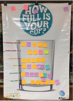 Banner with cup illustration shows how full a cup can become. | Submitted