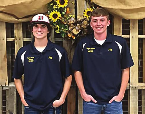HONOREES: Thomas Steffens and Dylan Powell will be recognized at the State FFA Convention, April 23-24, for earning a place at the State FFA Convention and first place in the Area FFA Proficiency Awards.