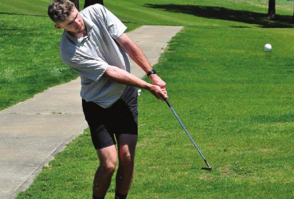 ORRICK SENIOR chips near the 17th green April 30 during the Richmond Boys Invitational at Shirkey Golf Course. SHAWN RONEY | Staff