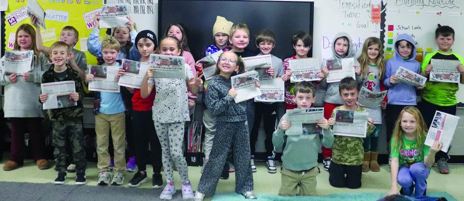 STUDENTS AT HARDIN-CENTRAL Schools share the North Pole News, marking more than a decade of collaboration between high school writers and elementary classrooms. KELSEY NOLKER | Submitted