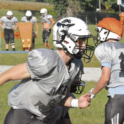 THE NORBORNE HARDIN-CENTRAL varsity football team practices Monday at Hardin-Central to prepare for Friday’s homecoming game with Orrick at Hardin-Central.