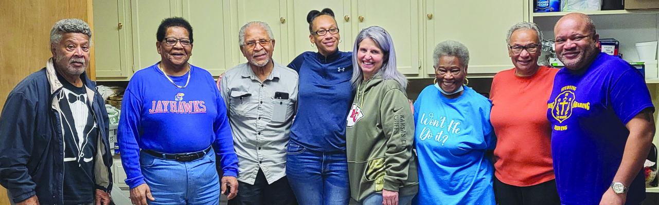 MEMBERS OF ST. JOHN’S CME Church hosted a homemade soup fundraiser. Members participating included Richard Williams (from left), Robert Williams, Charles Williams, Keesha Johnson, Timberly Thronberg, Jackie Lee, Genevieve Johnson and Reverend Rance Williams.
