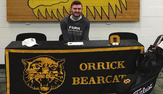 ORRICK SENIOR Dylan Comstock is ready to formally sign his letter of intent to play men’s golf at Park University. SUBMITTED PHOTO