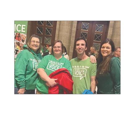 Submitted JUDY WATERS (LEFT), KAREN PARK, Tim Jenkins and Heather Pugh are at the Missouri capitol repping Ideal Industries Inc. for the 2023 Day For Choice event.