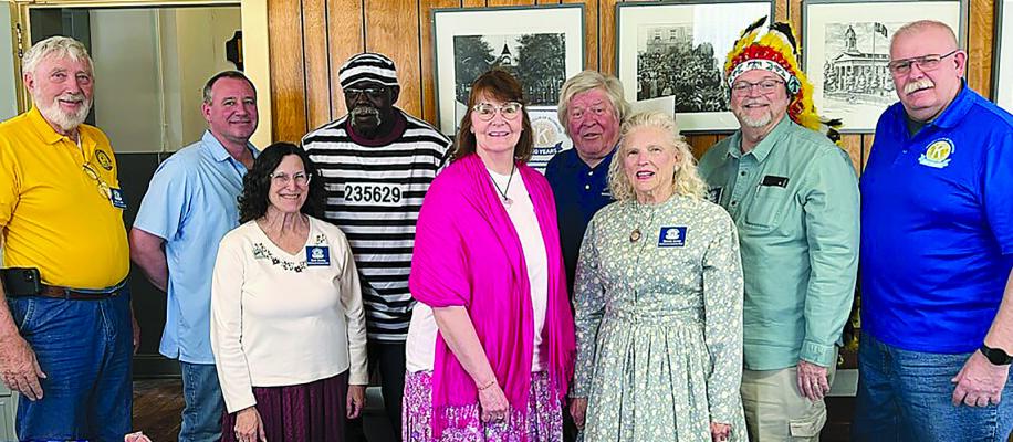 THE RICHMOND KIWANIS hold “An Afternoon at the Museum – Shaking Up the Spirits” at the Ray County Museum. Pictured above are Mac Proffitt (from left), Troy Pyle, Barb Dooley, Bruce Taylor, Michele Lewis, David Miller, Carole Jones, William Dooley and John Hartman. Submitted