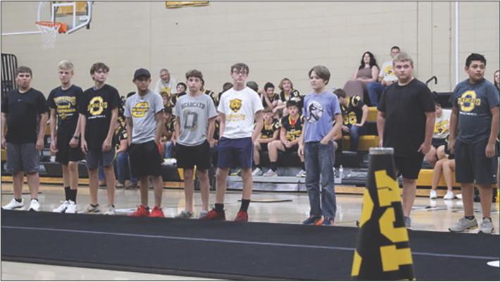 ORRICK HIGH SCHOOL Football team was introduced at Meet the Bearcats last week. SHARON DONAT | Staff