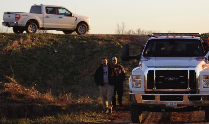 RAY COUNTY Sheriff’s Department Investigators Josh Hamner (left) and Celeste Kaiser clear out the death investigation scene on Pryor Rd. in Ray County. MIRANDA JAMISON | Staff