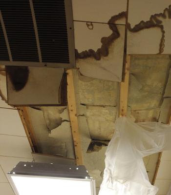 AN AIR CONDITIONER malfunction ruined part of the ceiling in the Ray County Museum. SOPHIA BALES | Staff