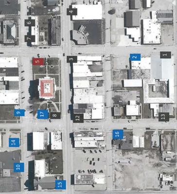 THE NUMBERED layout details locations of the ADA parking plan.