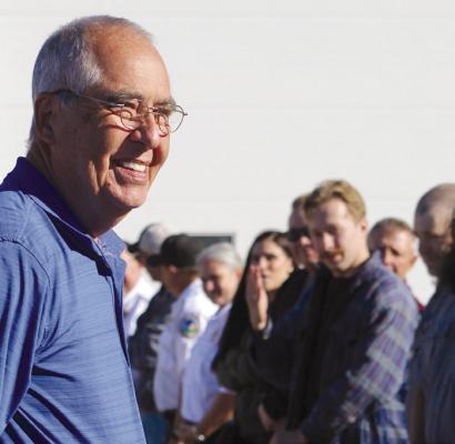 KARL CARTER reflects on memories and friends as he completes his walk of honor at the Richmond Fire Station. SHARON DONAT | Staff
