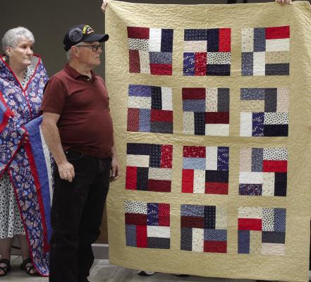 ARMY VETERANS Anita Gorham Moss (left) and W. Gorham are honored for their service. KAREN PAYNE | Staff