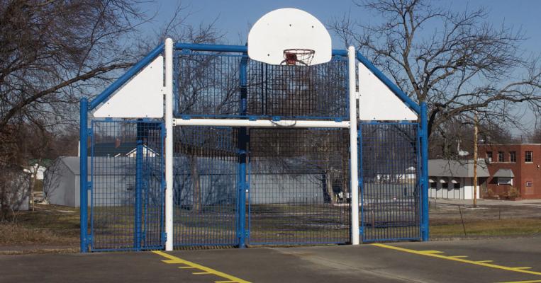 RICHMOND CITY Parks and Recreation department applied a fresh coat of paint to the basketball court near the skate park. SOPHIA BALES | Staff