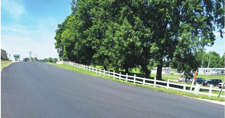 A SMOOTH SURFACE follows street work outside Ray County Memorial Hospital.