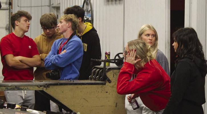 RICHMOND HIGH SCHOOL journalism students listen as Richmond News staff explain the steps behind plate production during a pressroom tour. SHARON DONAT | Staff