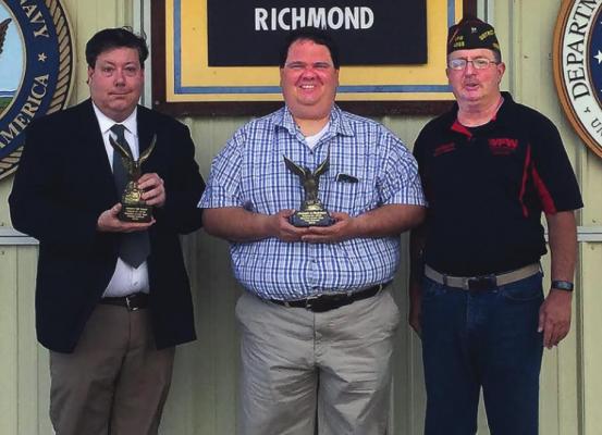 FROM LEFT are Teachers of the Year Jayson Moll and Joseph Robinson, and David Klaassen.