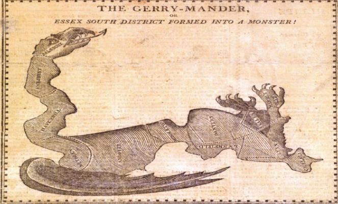 LONG a concern, gerrymandering drew a cartoon in the Salem (Mass.) Gazette in April 1813.