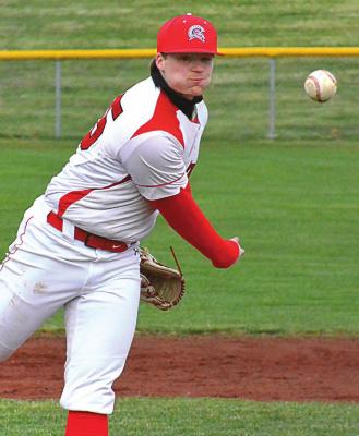 RICHMOND SENIOR Lucas Rodenberg watches his pitch sizzle April 7 against St. Joseph Benton at Southview Park. SHAWN RONEY | Staff
