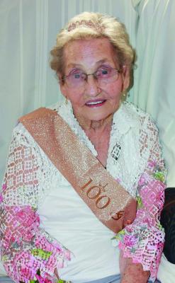 WILMA CARTER ready for her party.