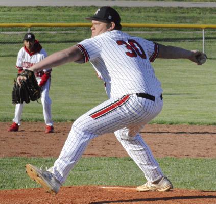 WHEN HE isn’t on the links for the Richmond varsity boys golf team, senior Kail Farnan is pitching for the baseball program. SHAWN RONEY | Staff