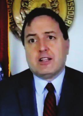 VIA ZOOM, Secretary of State Jay Ashcroft answers this newspaper’s question about his position on no-excuse absentee voting. J.C. VENTIMIGLIA | Staff