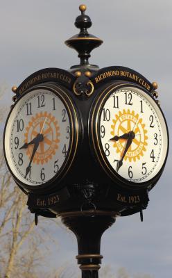 IN CELEBRATION OF ITS 100-year anniversary, the Richmond Rotary Club has installed a clock in a local park. See story on page 4. SOPHIA BALES | Staff