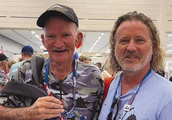 ORA EATON (left) and Jeff McGill are ready for their honoree and guardian flight to Washington D.C. Submitted