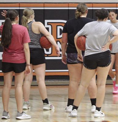 PLAYERS FROM Richmond and Hardin-Central practice together to prepare for the 2025-26 high school girls basketball season.
