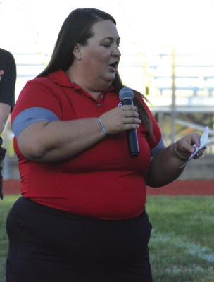 COURTNEY SISSON, Richmond girls golf coach, introduces this season’s squad during Meet the Spartans.