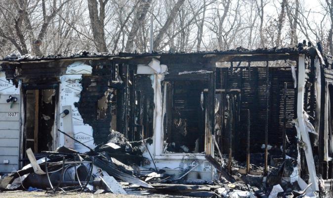 A FIRE Tuesday morning leaves this Richmond home destroyed. SHAWN RONEY | Staff